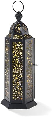 Last lamp lantern decorative Moroccan, 12 -inch decorative lanterns for interior decoration, black and golden Moroccan decoration, LED light garland, star -shaped candle lanterns for interior decoration.. Experience retail therapy without the financial stress at DIAYTAR NIGERIA's affordable e-commerce platform.