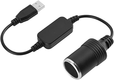 USB port to 12 V car cigarette lighter, female adapter cord for driving recorder, electronic dog, car charger and other car electronic equipment.. Shop smarter, not harder with DIAYTAR NIGERIA - thousands of products at your fingertips with affordable delivery.