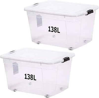 Primify of 138 liter storage basket with lockable lid and casters | plastic organizer.. Experience DIAYTAR NIGERIA, where extensive product variety meets pocket-friendly prices and reliable delivery.