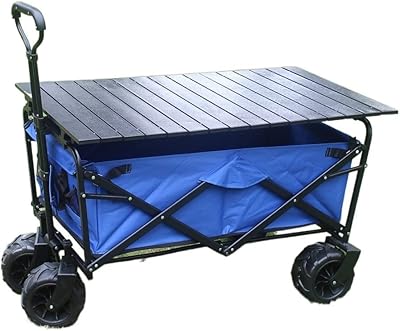 Yiouyi utility trolley, 10cm PU -PU roll, portable outdoor campsite supermarket, aluminum folding table (color: hortel�).. DIAYTAR NIGERIA brings the marketplace to your screen with affordable products delivered in 5-8 days.