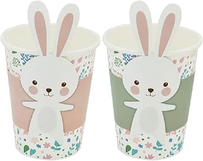 Rabbit face paper cups, 8 package for Easter, birthday, baby shower, dishes and decorations.. Experience the ease of modern shopping with DIAYTAR NIGERIA's comprehensive platform and quick delivery.