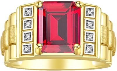Rylos men's ring with Emerald and true precious stones.. DIAYTAR NIGERIA combines affordability, variety, and convenience with nationwide delivery services.