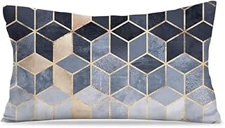 A set of pillow covers, size 12 x 20, a room, with a geometric pattern decorated for the bed, in black and gold.. Need it fast? DIAYTAR Nigeria ships in just 5 to 8 days nationwide.