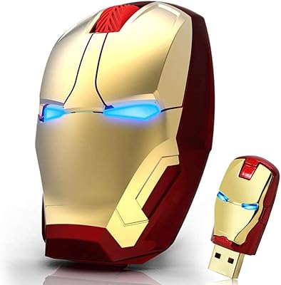 Iron Man Design Wireless Ergonomic Mouse 24 g laptop for computer with receiver.. From big brands to everyday basics — DIAYTAR Nigeria has you covered.