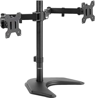 Adjustable double monitor support for assembly on desk / suitable for monitors up to 27 inches, black 24 " - 29.9.. DIAYTAR NIGERIA transforms online shopping with competitive prices and dependable nationwide delivery.