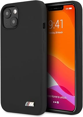 BMW liquid silicone shell with solid metal logo for iPhone 13 (6.1 inches) - Black.. DIAYTAR NIGERIA: Where shopping dreams become reality with budget-friendly prices and prompt delivery.