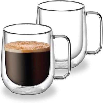 Double blackstone glass cups, suitable for coffee, set of 2 coffee cups 300 ml - DH924.. Experience the DIAYTAR difference with our vast product selection and delivery within 5-8 days.