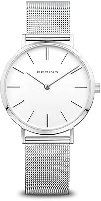 Bering quartz watch for women, analog display and stainless steel bracelet, 14134-004, silver.. Need something fast? Order it now from DIAYTAR Nigeria.