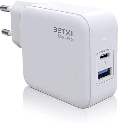USB charger C Betme, GAN Type C 68 W charger, Compact European fast wall charger with USB Port A for MacBook Pro/Air, iPad Pro, Android phone, iOS, pixel phone and more.. Shop from anywhere in Nigeria and receive your DIAYTAR purchases at affordable prices within a week.