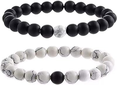 2 pieces classic bracelet in black and white natural stone pearls for men and women, best gift for friends.. From office supplies to fashion — DIAYTAR Nigeria brings it fast.