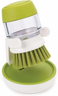 Dishwasher brush with liquid soap distributor for pots, sink washing brush, kitchen cleaning brush, dish brush for palm scrub, intelligent kitchen tool.. Experience retail satisfaction with DIAYTAR NIGERIA's comprehensive platform and prompt shipping service.