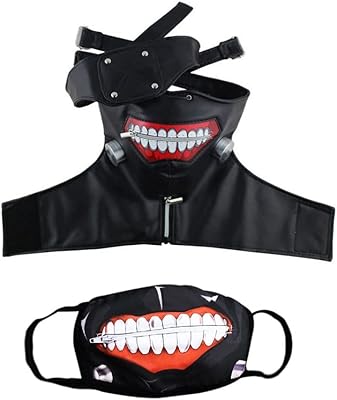 TOKYO 3D HALLWAYEE GOULE MASK with set of facial masks, PU leather cosplay mask for Halloween cosplay accessories.. Discover the perfect shopping balance at DIAYTAR NIGERIA with competitive prices and prompt delivery.