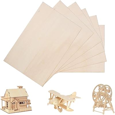 6 Balsa wood planks, MDF wooden wooden planks for the house, planes, ships, boats, wooden board model for arts, crafts, school projects 300x200x1.5mm.. A world of products at your fingertips — thanks to DIAYTAR Nigeria.