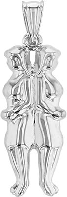 Necklace with signs of the twin twins 3D Gemini Gemini in white golden gold highly polite, white gold, not applicable.. Shop smarter with DIAYTAR NIGERIA's diverse marketplace and budget-friendly nationwide delivery.