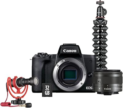 Camera without cannon eos m50 m50 mark II mirror with EF-M 15-45 mm lens, black.. Shop smart with DIAYTAR NIGERIA, offering a vast product range delivered to your doorstep within a week.