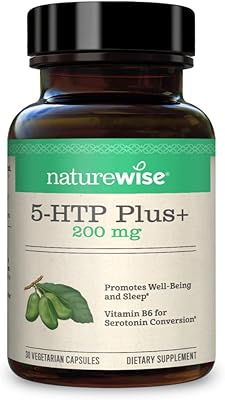 Nature WISE 5 -HTP 200mg Mood support, Natural Sleep Aid promotes normal weight, delayed liberation capsules easy to digest with vitamin B6, without GMOs (1 month of supply - 30 units).. Great deals and fast delivery — the DIAYTAR Nigeria guarantee.