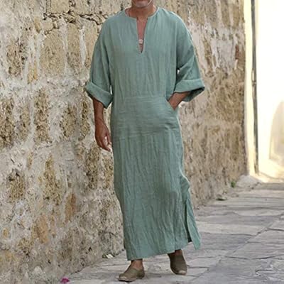 Jenny Muslim Abaya for men, Dubai Arabic Islamic Qamis Abaya in soft linen, Kaftan Jubba Traditional men's clothing (Color: Multicolor, Size: 4xl).. DIAYTAR NIGERIA transforms online retail with unbeatable prices and consistent delivery timeframes.