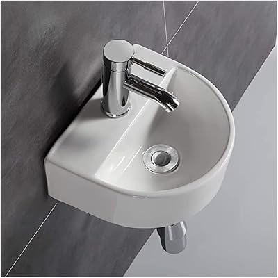 Compact Housler® Wall Bathroom Sink (D -shaped D -shaped sink).. Shop without limits at DIAYTAR NIGERIA and receive your purchases at budget prices within the week.