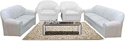 MB Furniture living room sofa (4 rooms, white).. DIAYTAR NIGERIA: Where smart shoppers find everything they need at prices they can afford.