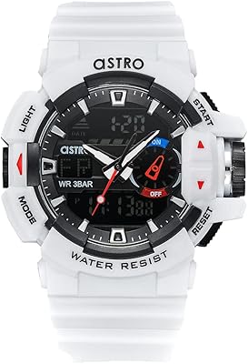 Astro analog-numeric watch for men, black dial-A22805-PPWB, white, bracelet.. Your shopping aspirations fulfilled at DIAYTAR NIGERIA with competitive prices and reliable delivery.