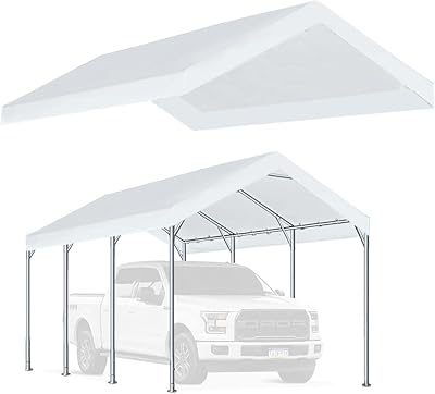 Rutele garage awning of 10 x 20 feet only, upper replacement tarpaulin for car shelter with white rubber ball (upper lid only, frame not included).. DIAYTAR NIGERIA: Where quality meets affordability, with thousands of products delivered in less than 8 days.