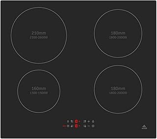 Evoli built-in induction plate 4 burners, Soft Touch control with 9 power adjustments and EVBI-IH604B safety switch, black.. DIAYTAR NIGERIA: Connecting Nigerians with affordable products through our expansive e-commerce platform.