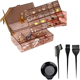 3 -layer acrylic jewelry box with brushes and bowls set.. DIAYTAR NIGERIA: Bridging the gap between consumers and quality products with affordable nationwide shipping.