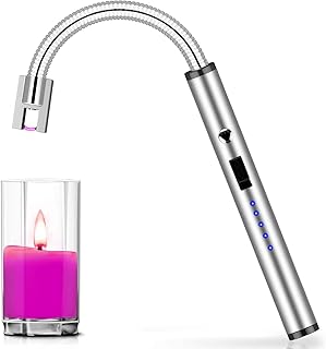 Backlot, electric arc lighter with safety switch, USB rechargeable lighter with longer flexible collar for campsite, kitchen, barbecue, fireworks (B-Silver).. DIAYTAR NIGERIA: Bringing quality products to your doorstep at prices that won't break the bank.