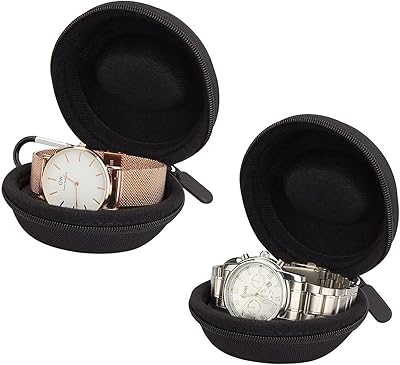 2 travel watch boxes, 1 box storage box for zipper, round wrap watched portable, suitable for all bracelet watches and smart watches up to 50 mm (black).. Experience the ease of modern shopping with DIAYTAR NIGERIA's diverse marketplace delivered promptly.