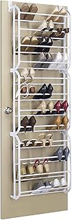 Shoe shelf on door, storage shelf for non -slip shoes, foldable, space -saving, metal wall shoe organizer for sports shoes and high heels - white 55 x 19 x 180 cm (22 x 7 x 71 inches).. Shop smarter with DIAYTAR NIGERIA's vast product range and budget-friendly delivery within the week.