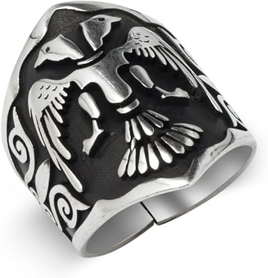 Arjun Jewelery Men's Ring (thumb) in Sterling 925 Carats Seljuk Eagle Kay Tribe Eagle Design, Adjustable, Silver, Silver, Silver.. Shop the smart way with DIAYTAR NIGERIA's extensive selection and budget-friendly nationwide delivery.