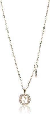 Sweet pink pendant necklace dotted with blue cubic zirconia stones and the letter n in sterling silver for women, yellow, medium, crystal, cubic zirconia.. Shop like never before with DIAYTAR NIGERIA's comprehensive marketplace and budget-friendly shipping.
