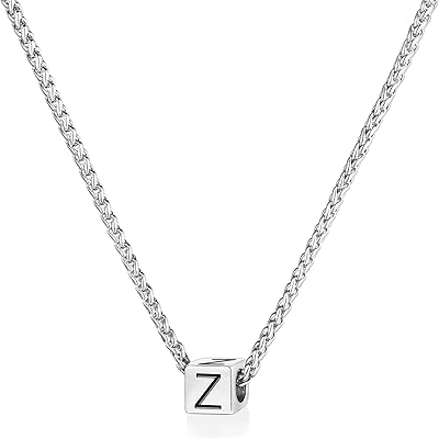 Small silver necklace for initial men A-Z stainless steel, 18 inch Franco chain necklace graduation gifts for him 2023, stainless steel, without precious stones.. DIAYTAR NIGERIA: Making quality products accessible to all Nigerians at affordable prices.