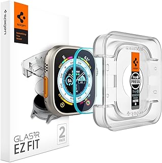 Spigen Glaster Ez Fit screen protector for Apple Watch Ultra (49 mm) in tempered glass with Automatic Alignment Installation Kit - [Pack of 2].. Shop with intention at DIAYTAR NIGERIA, offering thousands of products at budget-friendly prices.