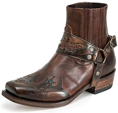 1 pair of classic cowboy boots embroidered in low -he -in -heels leather for men.. One platform, endless products — welcome to DIAYTAR Nigeria.