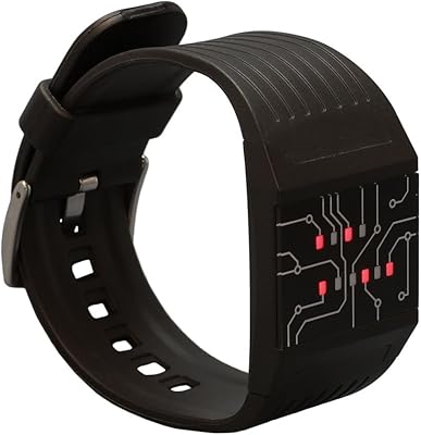 Professional Binary Watch Jet Digital with LED lights - Digital Black Watch which visualizes the time in the form of a binary code.. DIAYTAR NIGERIA: Making online shopping accessible with affordable prices and nationwide delivery service.