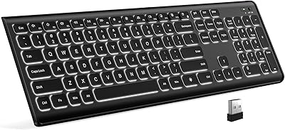 QWECFLY wireless backlit keyboard-2.4 GHz ultra-slung full size with digital, silent and rechargeable pavement, elegant and minimalist flat keyboard for PC, surface, laptop, Windows 10/8/7, MX-Keys.. DIAYTAR NIGERIA: Where every shopping need is fulfilled with affordable prices and nationwide shipping.