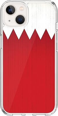 Classic elegant transparent shell compatible with Apple iPhone 14, flexible hybrid shell with flexible edges, anti -tape, in TPU and polycarbonate gel [designed for Apple iPhone 14] - Print Bahrain Flag on the entire surface.. DIAYTAR NIGERIA: Bringing quality products to your doorstep at prices that won't break the bank.
