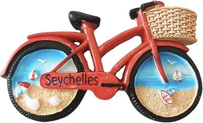 Refrigerator magnet in the shape of a 3D bicycle, souvenir gift for Seychelles, set of kitchen decoration refrigerator magnets done by hand.. Experience the simplicity of DIAYTAR NIGERIA's extensive marketplace with delivery within 8 days.