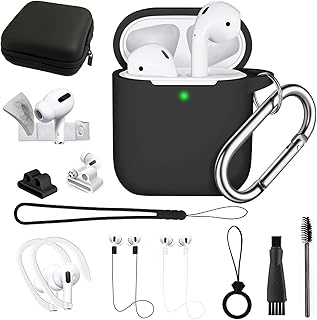 Set of accessories for AirPods 2 13 in 1, Silicone protection case for AirPods 2/1 with watch bracelet/Ear hook/Ear hook/strap/Ring/keychain/Brush/Clean box/clean dough box.. DIAYTAR NIGERIA: Redefining e-commerce with affordable prices and reliable nationwide shipping.