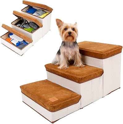 Staircase for dogs Neostyle, foldable pets for pets, interior storage storage dogs in 3 steps, dog steps for high sofa bed, pet staircases for small to medium to medium size and pets up to 25 kg (brown).. Be part of Nigeria’s most trusted online shopping experience — DIAYTAR Nigeria.