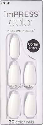 Kiss impress color press on nail polish-free nail polish set, 'frosting', 30 pièces de faux ongles anti-taches.. DIAYTAR NIGERIA makes quality accessible with our affordable prices and dependable delivery service.