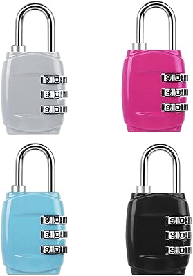 Set of 3 -digit luggage padlocks with alloy body, padlock for small carts, luggage padlock, gym, suitcase, luggage padlock for bicycle suitcase (4 rooms).. DIAYTAR NIGERIA delivers satisfaction with every purchase through our affordable and reliable service.