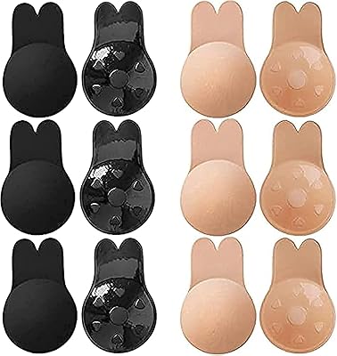 Adhesive bra, invisible adhesive adhesive bra, strapless adhesive bra, women's sewer, 6 pairs, black and beige, 80D.. Your go-to destination for affordable online shopping, DIAYTAR NIGERIA delivers in under 8 days.