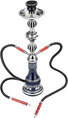 Set of luxury hookahs with 2 Skihd pipes with a unique design, a light portable hookah for use at home and in the evening, easy to assemble and clean.. Fast delivery is our promise — DIAYTAR Nigeria keeps it real.