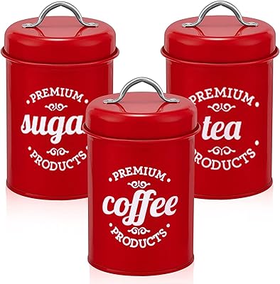 Tomface 3 -piece Kitchen containers Classic hermetic kitchen with lids, set of coffee boxes, portable tea and sugar, decorative metal box for kitchen and storage of food storage.. DIAYTAR NIGERIA: Creating access to affordable products for every Nigerian with our swift delivery service.