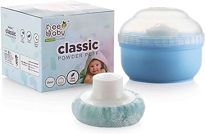 Baby classic powder sponge with baby container (blue) | Sweet texture. 100 % without BPA... DIAYTAR NIGERIA: Bridging the gap between consumers and quality products with affordable nationwide shipping.
