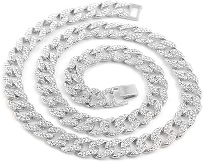 Zedaro Rap Jewelry Miami Full Diamond Chain Full Diamond Cuban Necklace Hip Hop European and American Hip, Jewelry, Gifts.. Experience shopping satisfaction with DIAYTAR NIGERIA's vast selection and budget-friendly delivery options.