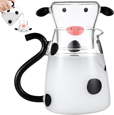 Elipis COW Design Design Set with bedside glass water, capacity 550 ml with lid, pitcher with glass cup and distributor to drink milk, coffee, tea, fruit juices.. Shop with confidence at Nigeria's leading affordable e-commerce platform with reliable delivery services.