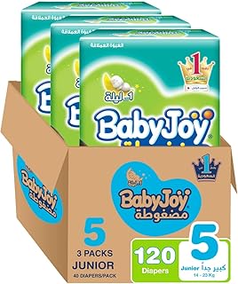 Babyjoy compressed diapers Diamond Pad, Jumbo package, Junior size 5, has 120, 14 to 25 kg.. DIAYTAR NIGERIA: The marketplace that brings affordable products to every Nigerian home in under 8 days.